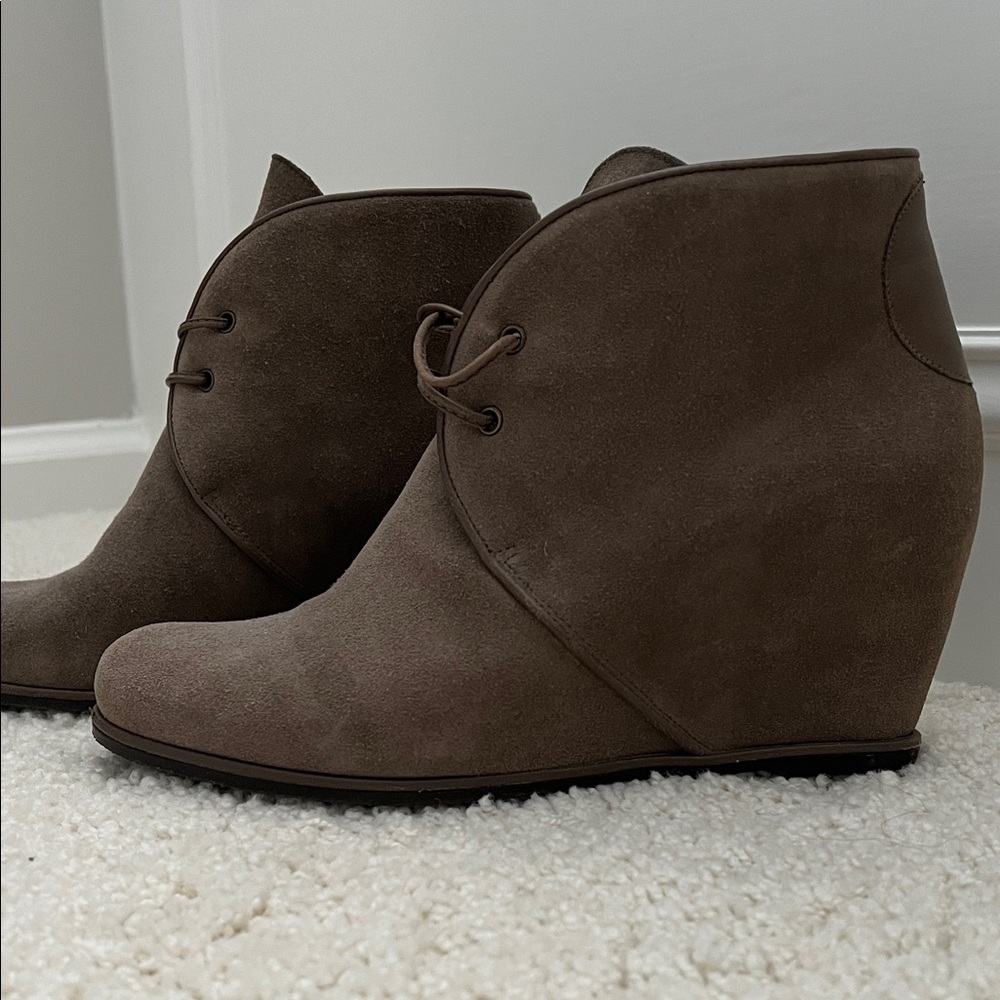 Stuart Weitzman Suede Wedge Ankle Boots